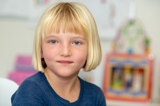 Billede af Julie som skal have taget blodprøve