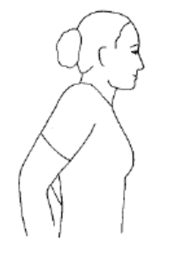 Tegning af person som ruller skuldrene bagud