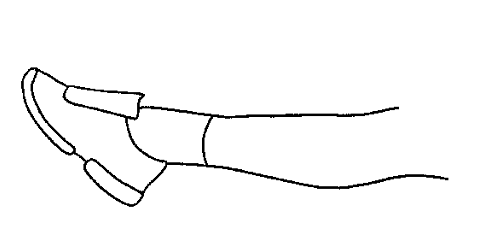 Tegning af en fod der strækkes