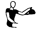Tegning af person med arm oppe på en pude