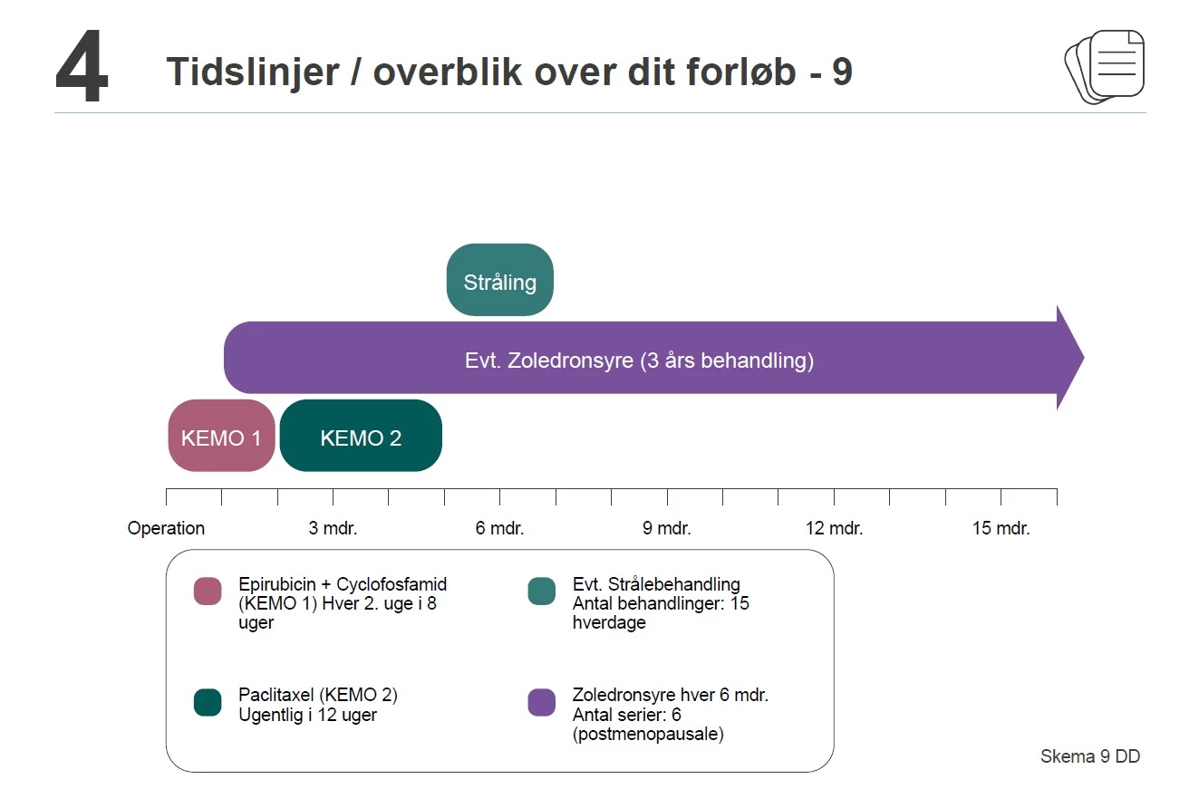 Ovesigt over behandling til dig , der følger skema 9DD