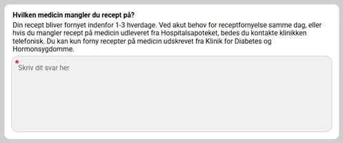 Billede der viser hvor man kan skrive tekst
