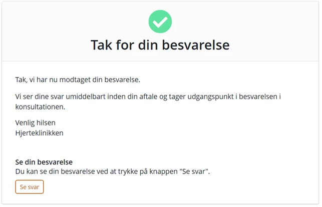 Skærmbillede fra patientportalen