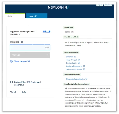 Skærmbillede fra MitID