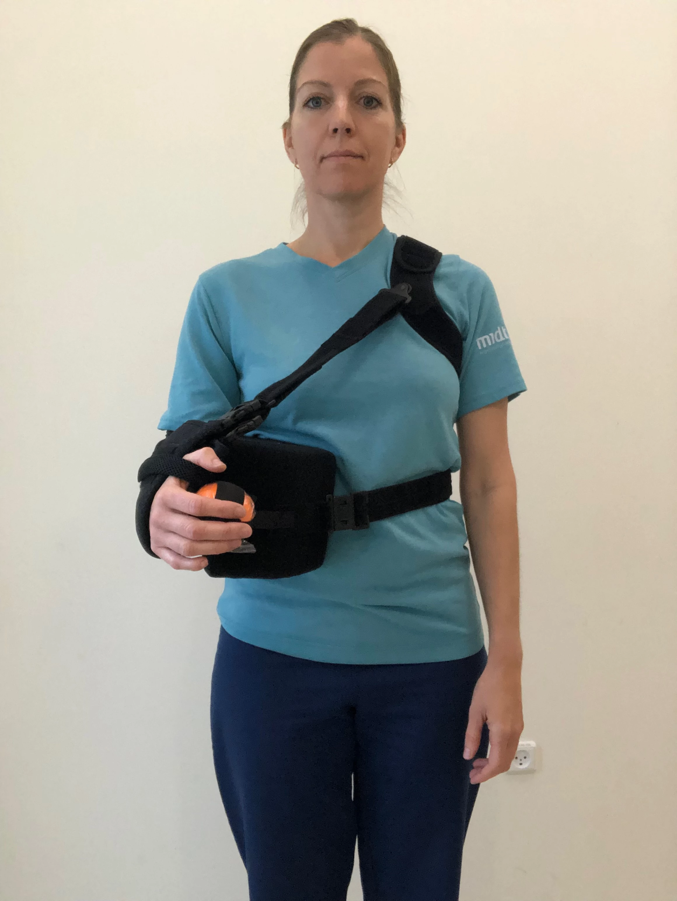 Sådan skal bandagen sidde - set forfra