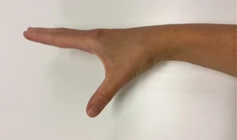 Hånd viser øvelse 7