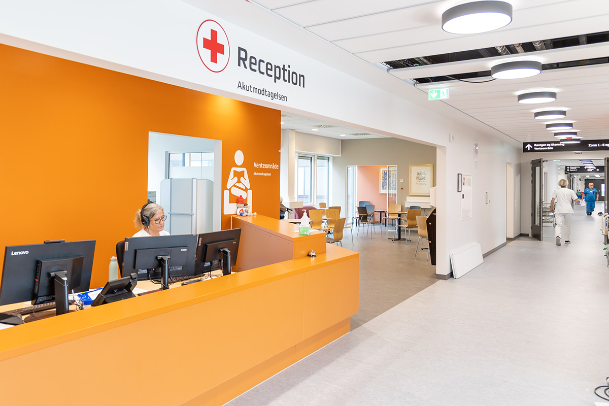 Reception og venteområde ved Akutmodtagelsen