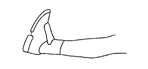 Tegning af en fod der bøjes opad